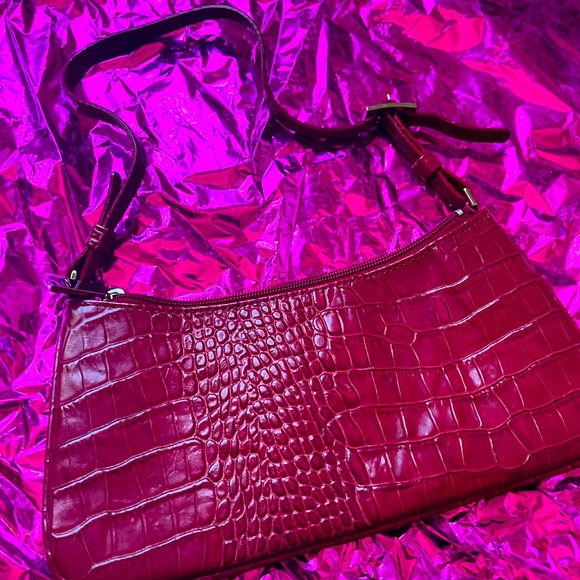 EXPRESS Burgundy (Genuine Leather) Handbag - Picture 3 of 3